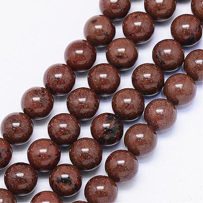 Natural Mahogany Obsidian Bead Strands G-F425-01-1