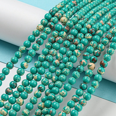 Synthetic Imperial Jasper Dyed Beads Strands G-D077-A01-02O-1