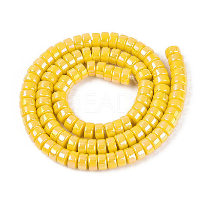 AB Color Plated Opaque Glass Beads Strands GLAA-T026-3x6mm-P13-1