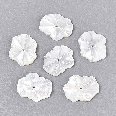 Natural White Shell Carved Leaf Beads BSHE-T014-31A-1