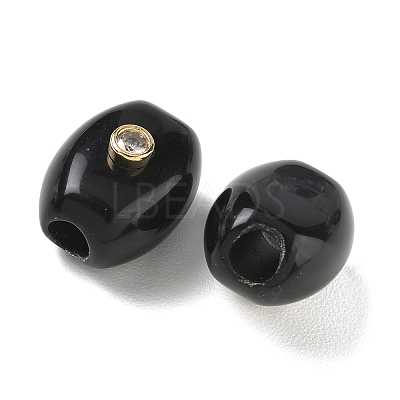Natural Obsidian European Beads GG-CBA105B-02J-G-1