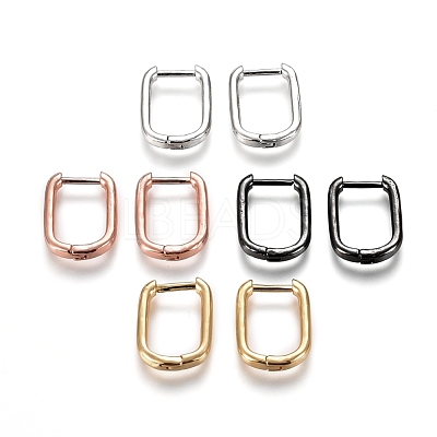 Brass Huggie Hoop Earrings EJEW-L234-61-1