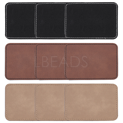 9Pcs 3 Colors Imitation Leather Laserable Label Tags DIY-FG0003-46-1