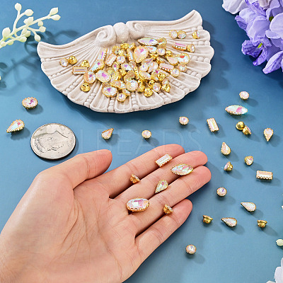 100Pcs Glass Sew on Rhinestones GLAA-TA0004-46-1
