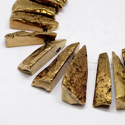 Electroplated Natural & Dyed Agate Bead Strands G-N0169-001B-1