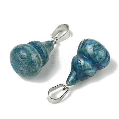 Dyed & Heated Natural Blue Agate Pendants G-B127-03P-06-1