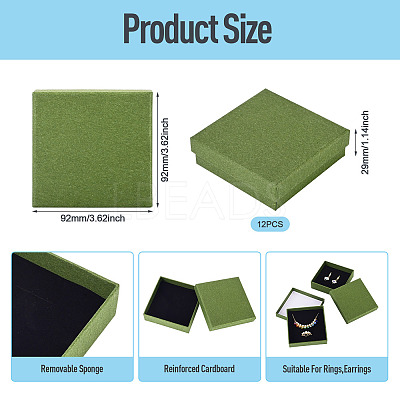 12Pcs Cardboard Paper Jewelry Storage Boxes with Sponge CON-TA0001-43C-1