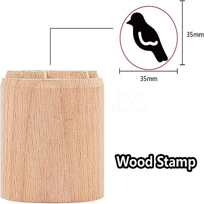 Wood Wax Seal Stamp AJEW-WH0122-014-1