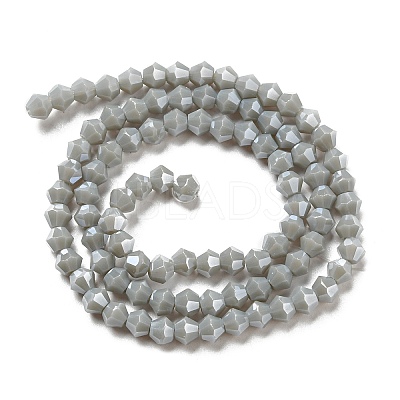 Opaque Solid Color Electroplate Glass Beads Strands EGLA-A039-P4mm-A14-1