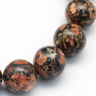 Natural Leopard Skin Jasper Round Beads Strands X-G-S182-8mm-1
