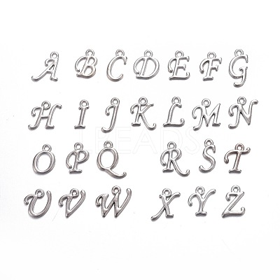 Alloy Letter Pendants PALLOY-X0037-68P-1