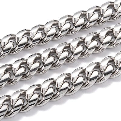Tarnish Resistant 304 Stainless Steel Cuban Link Chain STAS-B019-02D-P-1