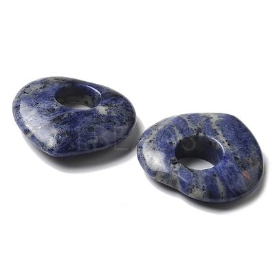 Natural Sodalite Hollow Pendants G-C167-06C-1