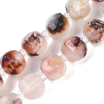 Natural Cherry Blossom Agate Beads Strands G-G182-B40-03-1