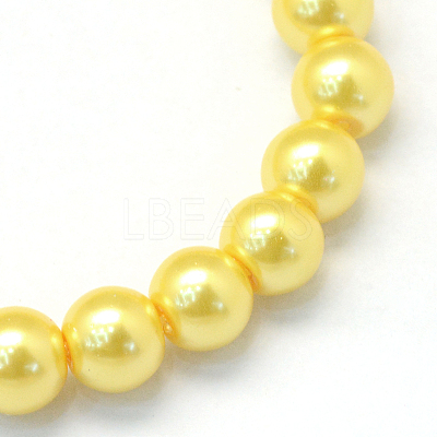Baking Paint Pearlized Glass Pearl Round Bead Strands HY-Q003-6mm-67-1