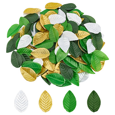 640Pcs 4 Colors Polyester Artificial Leaf DIY-BC0016-28-1