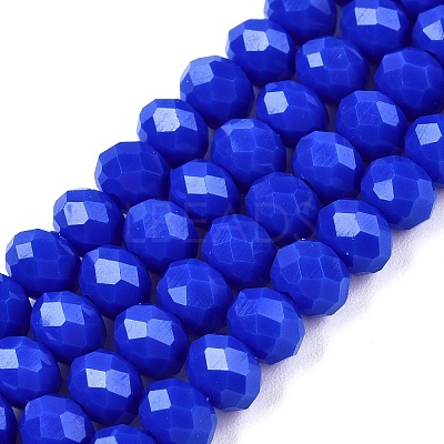 Opaque Solid Color Imitation Jade Glass Beads Strands EGLA-A044-P6mm-D32-1