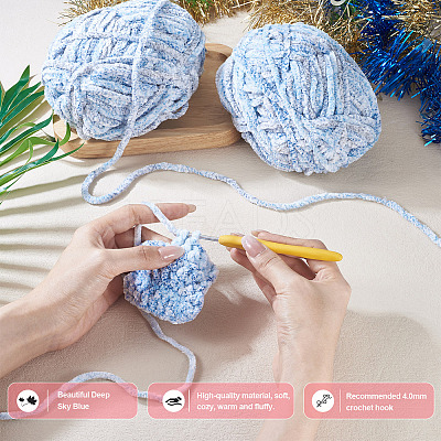 2 Skeins Polyester Yarn for Knitting & Crochet OCOR-TA0003-09B-1