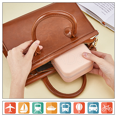 Square PVC with lint Jewelry Storage Zipper Box CON-WH0099-03A-1