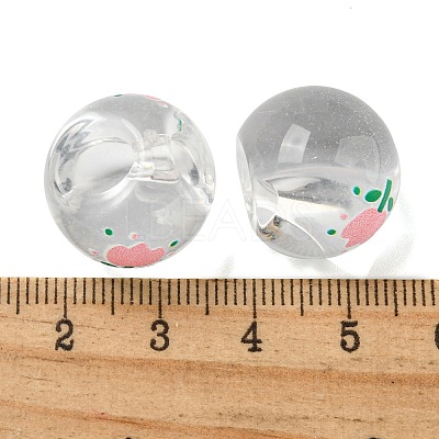 Transparent Printed Acrylic Beads OACR-H124-08-1