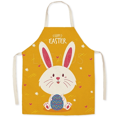 Cute Easter Rabbit Pattern Polyester Sleeveless Apron PW-WG98916-21-1