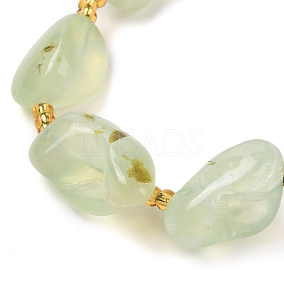 Natural Prehnite Nuggets Beaded Necklaces NJEW-P312-01P-1