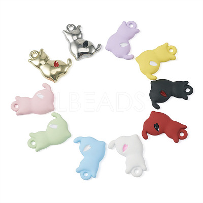40Pcs 10 Styles Spray Printed Alloy Pendants FIND-TA0002-38-1