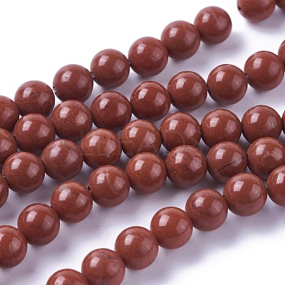 Natural Red Jasper Beads Strands X-G-F348-01-8mm-A-1