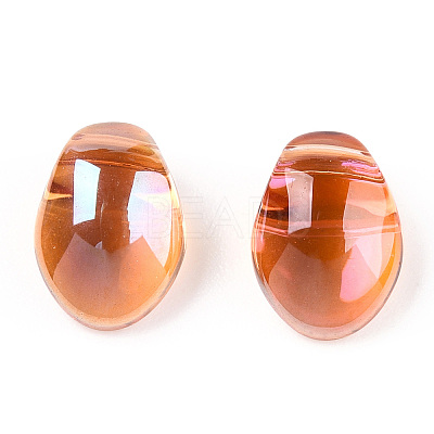 Transparent Spray Painted Glass Charms GLAA-R211-05-F03-1