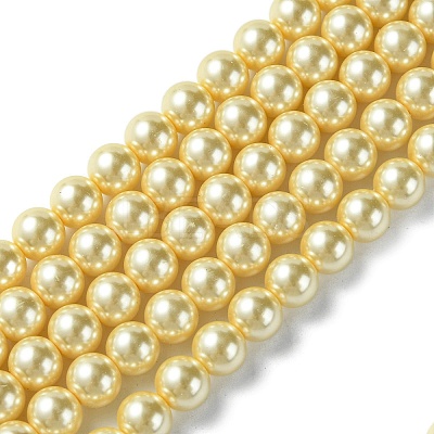 Eco-Friendly Dyed Glass Pearl Round Bead Strands X-HY-A002-8mm-RB071-1