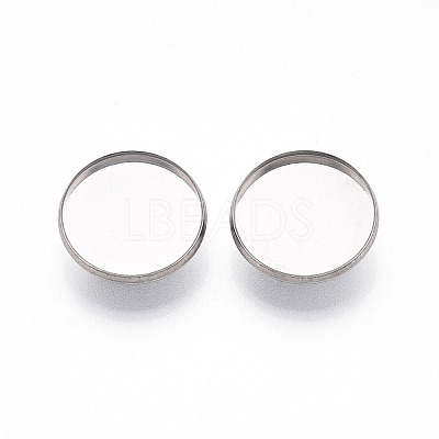 304 Stainless Steel Brooch Cabochon Settings STAS-E547-08D-P-1