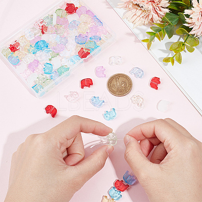 120Pcs 10 Colors Transparent Glass Beads GLAA-DC0001-36-1