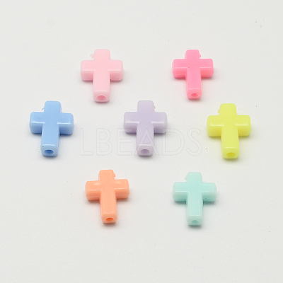 Opaque Acrylic Cross Beads X-SACR-Q100-M041-1