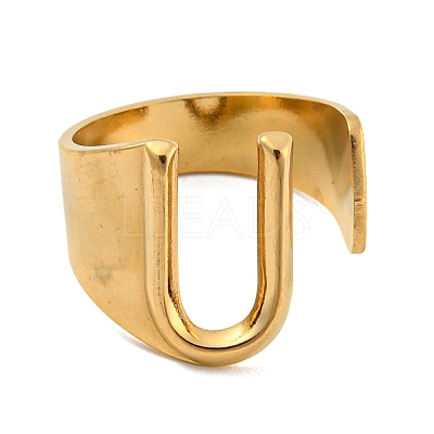 PVD Vacuum Plating 201 Stainless Steel Cuff Rings RJEW-Z032-01G-U-1