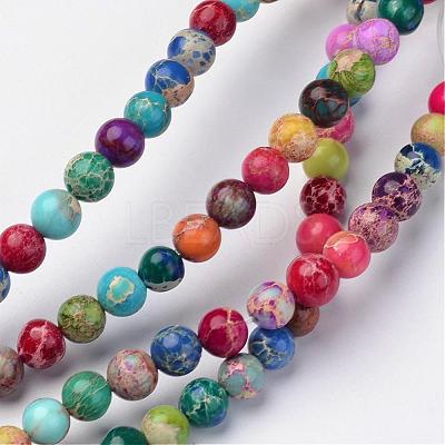 Natural Imperial Jasper Beads Strands G-I122-6mm-14-1