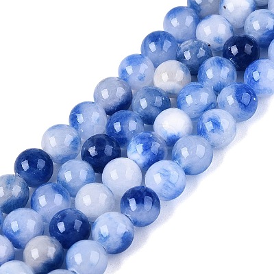 Natural Dyed Persian Jade Beads Strands G-Q609-6mm-01-1