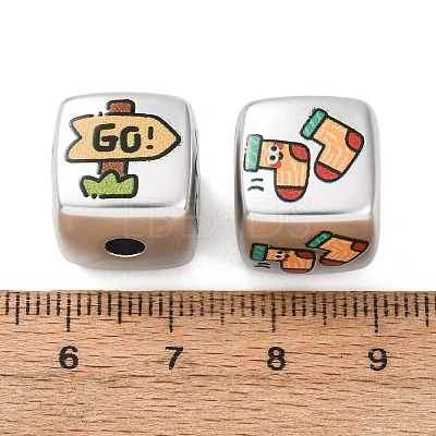 Printed Opaque Acrylic Beads AC-CBAD204-01-1