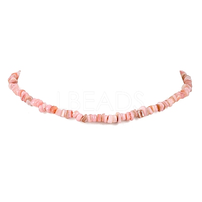 Dyed Natural Freshwater Shell Nuggets Beaded Necklaces NJEW-JN05488-04-1