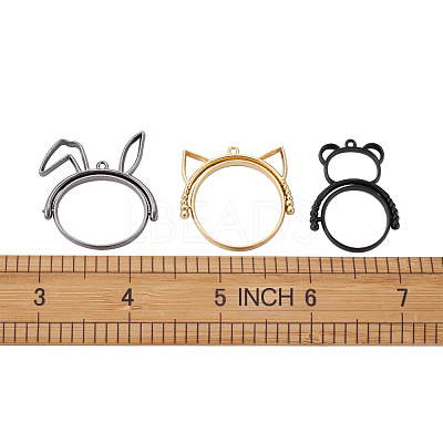 Alloy Open Back Bezel Pendants(Rotatable) PALLOY-TA0001-01-1