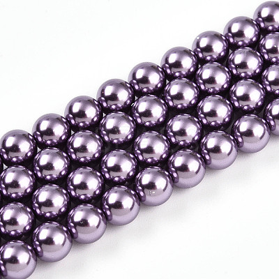 Baking Paint Pearlized Glass Pearl Bead Strands HY-N002-6mm-A14-1