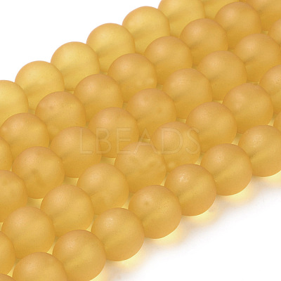 Baking Paint Transparent Glass Bead Strands X-GLAA-S031-10mm-11-1
