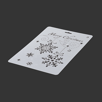 Creative Christmas Plastic Drawing Stencil X-DIY-L007-09-1