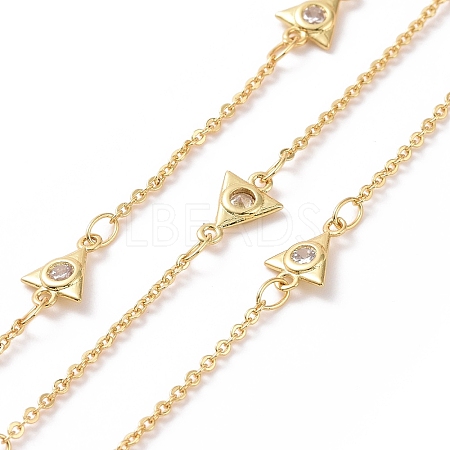 Clear Cubic Zirconia Triangle Link Chains CHC-SZ0001-59-1