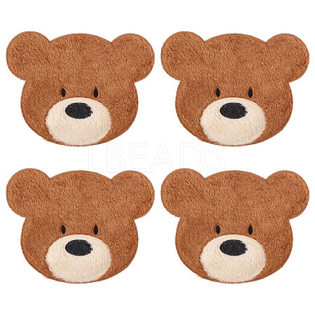 Computerized Embroidery Polyester with Fur Iron on/Sew on Patches DIY-WH0671-397A-1