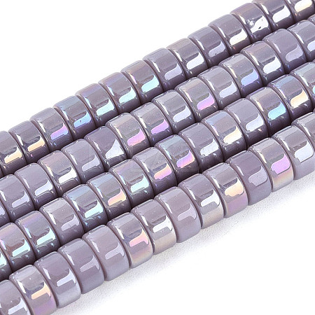 AB Color Plated Opaque Glass Beads Strands GLAA-T026-3x6mm-P15-1