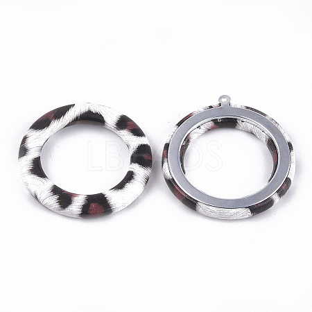 Imitation Leather Pendants WOVE-S118-08E-1