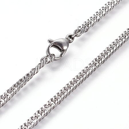 Non-Tarnish 304 Stainless Steel Wheat Chain Necklaces NJEW-L160-012P-1