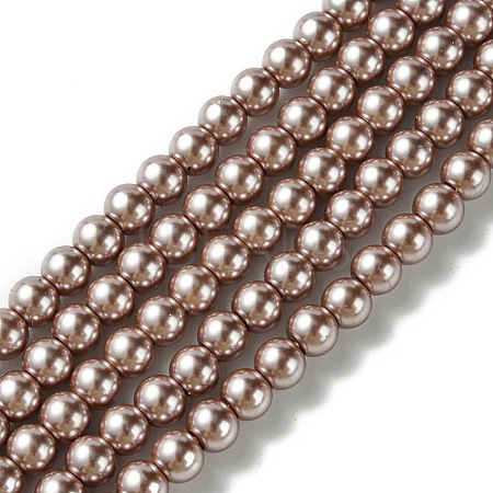 Eco-Friendly Dyed Glass Pearl Round Beads Strands HY-A008-6mm-RB046-1