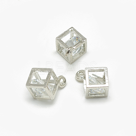 Alloy Cubic Zirconia Charms ZIRC-N032-36-A-1