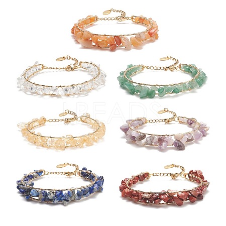 Natural Gemstone Beads Bracelets BJEW-JB09043-1